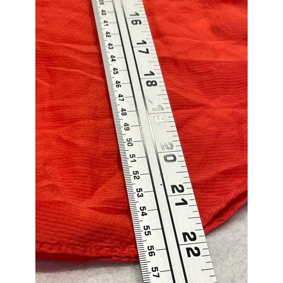 Banana Republic Silk Blend Ruffle Blouse S Small Flutter Split Sleeve Button Up - Picture 8 of 9